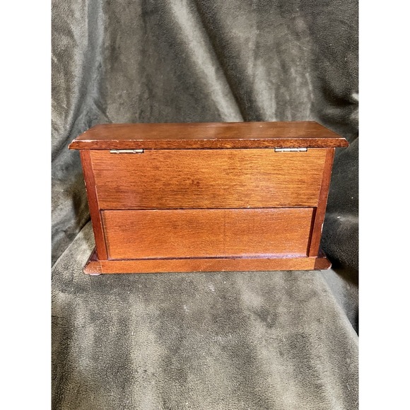 Wooden Desk Organizer Trinket Jewelry Letter Box 9" x 5" x 5.5" (1973) - Picture 12 of 12